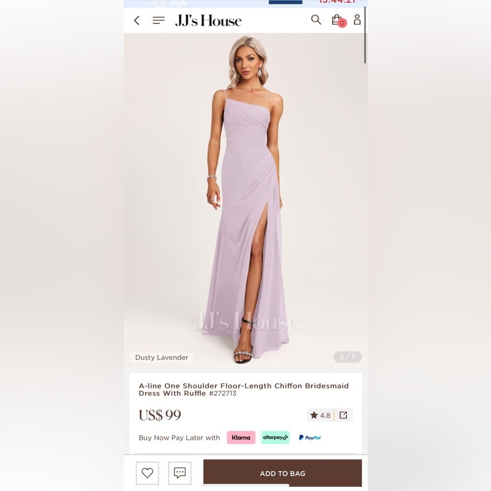 JJ’s House Dusty Lavender Bridesmaid Dress
